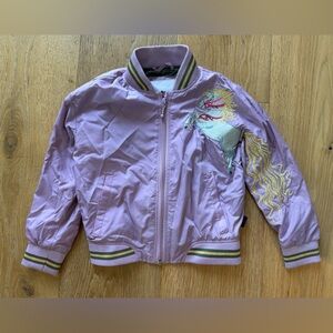 MOLO Purple Bomber Jacket Embroidered Horse Size 110